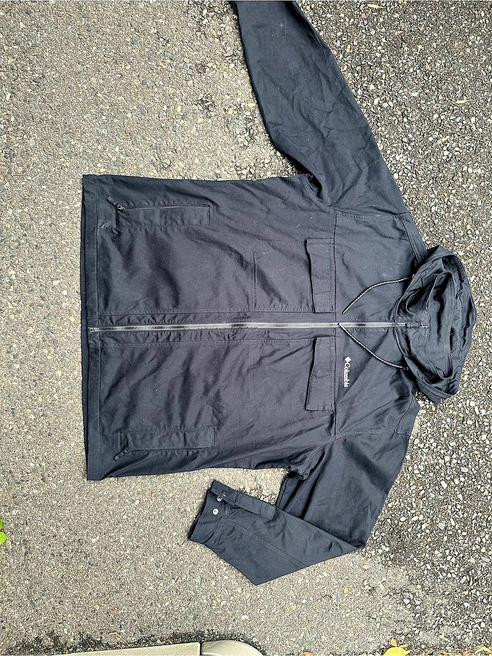 Columbia Men’s Full-Zip Hooded Utility Field Jacket Black - Dual Chest Pockets
